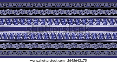 Border Batik Motif Pattern Seamless Traditional Geometric Ethnic Antique Ornament

