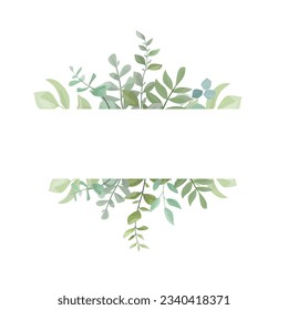 border with beautiful green leaves