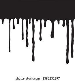 

A border of a big black dripping seamless pattern