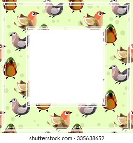 Border with birds on a light background.