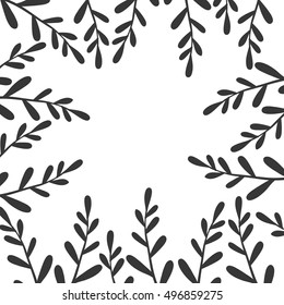 border with black branches and leaves