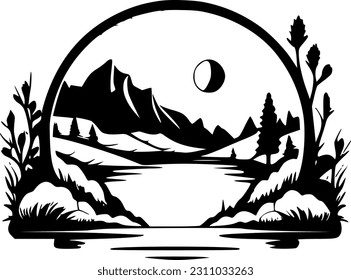 Border - Black and White Isolated Icon - Vector illustration