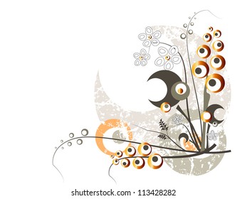 Border with blotches Artificial border designed in brown and red on the white background