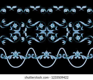 Border with blue baroque elements