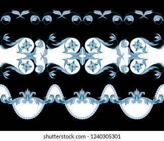 Border with blue baroque elements