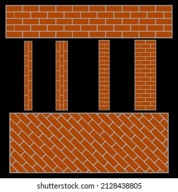 border brick vector isolated on black background