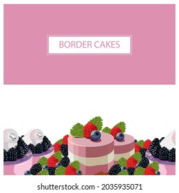 Border Cakes Ribbon Framing Background