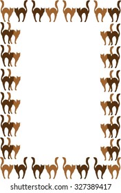 border of cats, brown color