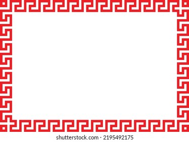 Vector de rectángulo de estilo chino de borde