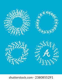 Border Christmas speech doodle set. hand-drawn. Vector illustration.