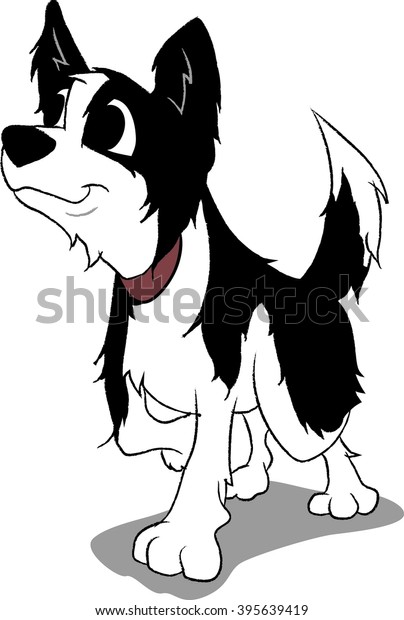 Border Collie Cartoon Stock Vector (Royalty Free) 395639419