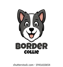 Border Collie Cute Cartoon Dog Logo for Pet Shop Pet Care Animal