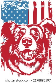 Border collie dog distressed flag EPS vector art