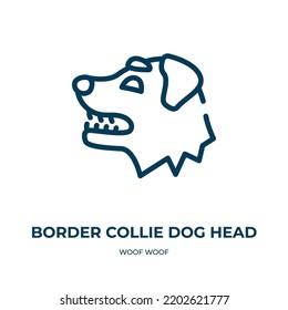 Border collie dog head icon. Linear vector illustration from woof woof collection. Outline border collie dog head icon vector. Thin line symbol for use on web and mobile apps, logo, print media.