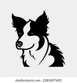 Border Collie Dog head logo icon vector. Dog face simple design.