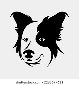 Border Collie Dog head logo icon vector. Dog face simple design.