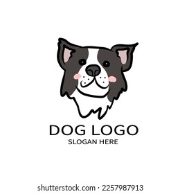 Border Collie dog logo cartoon vector illustration