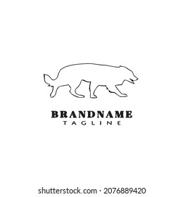 border collie dog logo icon design template black modern isolated vector illustration