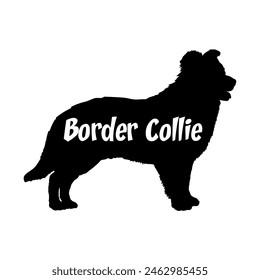 Border Collie Perro silueta perro razas logo perro monograma Vector