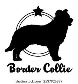 Border Collie dog silhouette,  dog, dog breeds, logo, vector, silhouette, logo design, animal, illustration, icon, sign, design, black,  symbol, pet