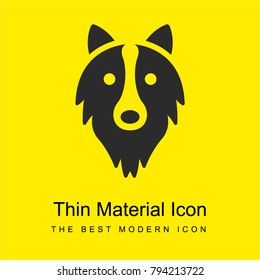 Border Collie head bright yellow material minimal icon or logo design