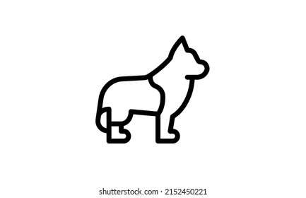 border collie icon vector icon simple perfect pixel outline design with white background good for pet shop
