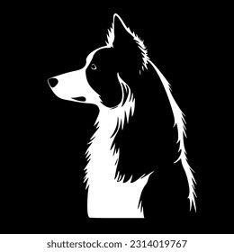 Border Collie | Minimalist and Simple Silhouette - Vector illustration