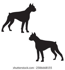 Border Collie Silhouette, Borzois illustration, Boxer doga icon Silhouette, Bobcat Silhouette illustration