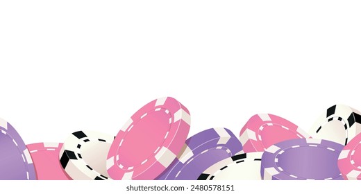 Border of colorful gambling chips. Vector illustration EPS10.