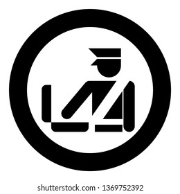 Border control concept Customs officer check baggage Detailed luggage control Baggage control sign icon in circle round black color vector illustration flat style simple image