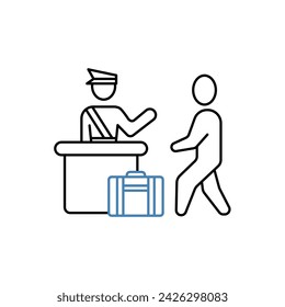 border control concept line icon. Simple element illustration. border control concept outline symbol design.