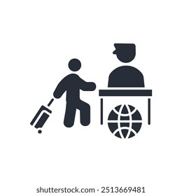 border control icon. vector.Editable stroke.linear style sign for use web design,logo.Symbol illustration.