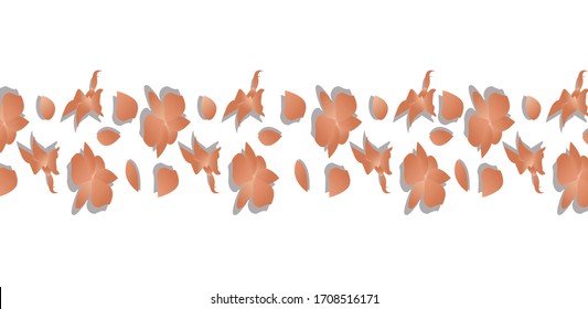 Borde de flores de coral Orquídea. Ilustración del vector