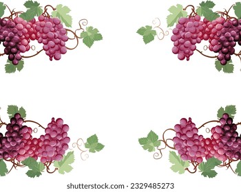 a border corner, with nothing in center with no text with grapes vector in the all side corner border 012