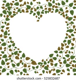 border of creepers in heart shape