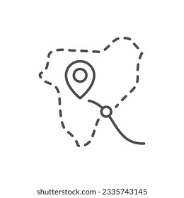 Border cross point line icon