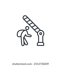border crossing icon. vector.Editable stroke.linear style sign for use web design,logo.Symbol illustration.