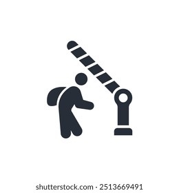 border crossing icon. vector.Editable stroke.linear style sign for use web design,logo.Symbol illustration.