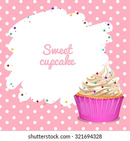 Border with cupcake background illustration