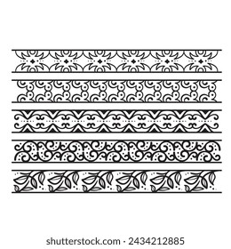 Border decoration design elements, Decorative Seamless Border Design Black