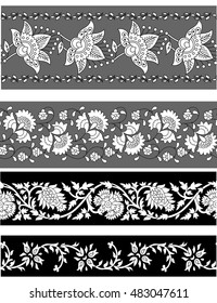 Border Decoration Elements Patterns black and white