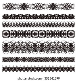 Border decoration elements patterns collection. Vector illustration