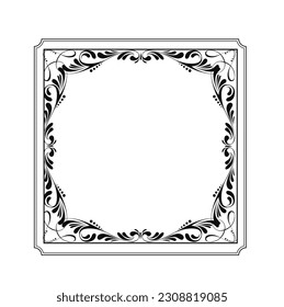 Border decorative template elegant symmetric swirled shapes 