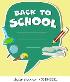 Border design with back to school theme illustration