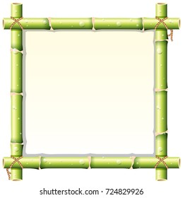 Diseño de borde con ilustración de tallo de bambú