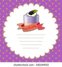 Border design with blueberry cake illustration