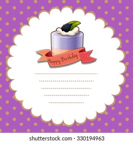 Border design with blueberry cake illustration