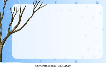 Border design with branch of a tree illustration
