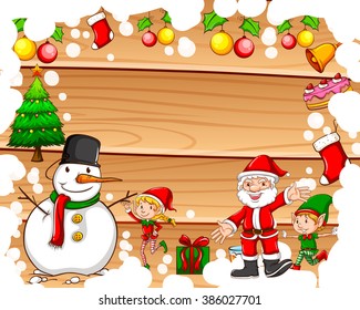 Diseño de borde con ilustración de tema navideño