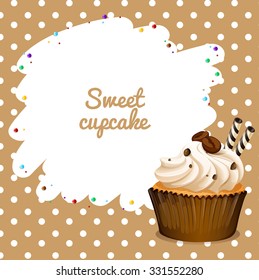 Border design with coffee cupcake illustration